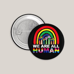 Button „We’re all human“ – Antirassismus Button, Equality, Diversity, Solidarität, Anstecker