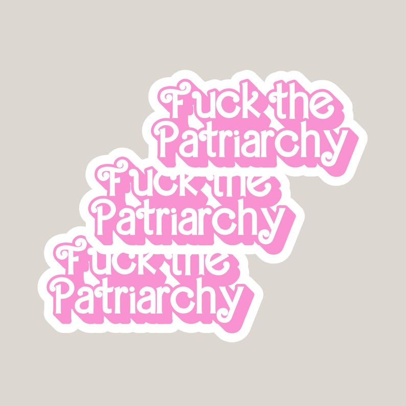Fuck the Patriarchy Sticker – Feminist Sticker – Pink Holo Vinyl – Girl Power – Anti Sexism – Feminism Gift – Empowerment Sticker image 2