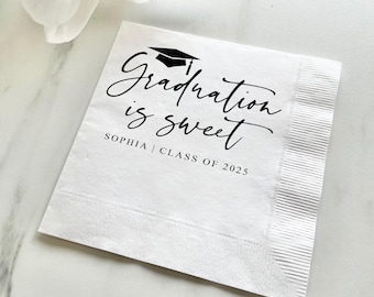 Personalized Graduation Cocktail Napkins, Grad Party Decor