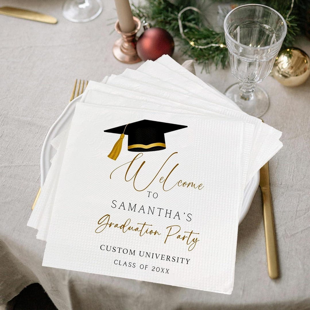 Custom Graduation Napkins - Class of 2025 - Personalized Party Decor - Etsy