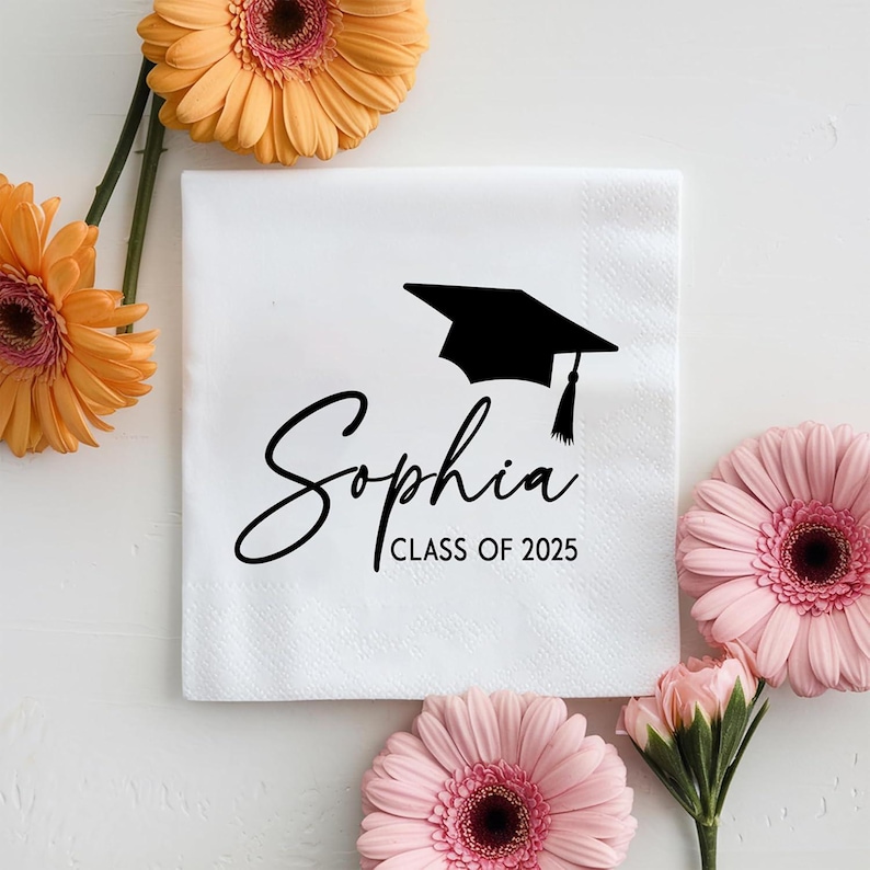 Personalized Graduation Napkins, Class of 2026 Party Decor, Congrats ...