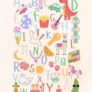Colorful Alphabet Playroom or Classroom Print