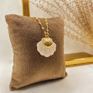 Chain necklace shell summer stainless steel gold-plated