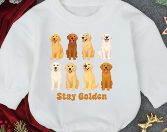 Golden Retriever Baby Outfit, Dog Lover Infant Shirt, Puppy Baby Bodysuit, Cozy Kids Outfit, Fall Baby Gift, Pet Lover Birthday Baby Gift