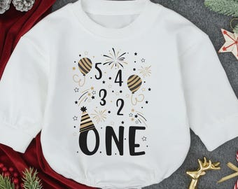 My First New Year Baby Bodysuit, Countdown To One Baby Romper, First Birthday Party Baby Onesie, One Year Old Celebration Baby Outfit