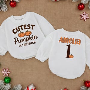 Cutest Pumpkin In The Patch Baby Romper, Pumpkin Patch First Birthday Baby Outfit, Fall Harvest Baby Bodysuit, Autumn Baby Clothes