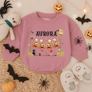 Customized Horror Halloween Romper, Spooky Girl Outfit, Creepy Baby Costume, Toddler Halloween Clothes, Scary Baby Gift,Unique Bubble Romper