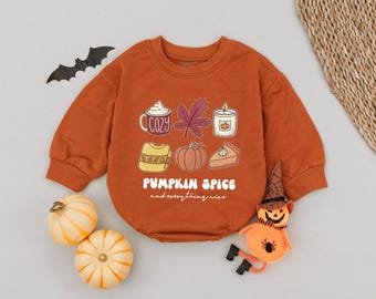 Body per neonati "Pumpkin Spice Everything Nice", maglione, completo "Little Pumpkin Pie" a tema caffè, body autunnale per neonati, tutina a bolle, baby Ringraziamento