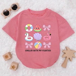 Chillin With My Floaties Baby Romper, Pool Toys Summer Outfit, Funny Beach Baby Bodysuit, Newborn Clothes Baby Girl, Baby Summer Outfit