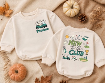Personalized Baby Golf Romper, New to the Club Outfit, Custom Baby Golf Gift, Toddler Golf Clothes, Cute Golf Baby Shower Gift