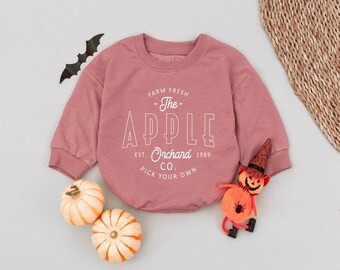 Tutina per neonati "Farm Fresh Apple Fruit", primo costume di Halloween, Giorno del Ringraziamento per neonati, body autunnale per neonati, completo autunnale per neonati