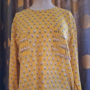 Vintage Yellow Floral Valentino Silk Blouse - Silk, Made in Italy, Miss V, Sz 48/12