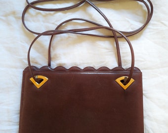 Vintage Karl Lagerfeld Calfskin Bag with Scalloped Edge