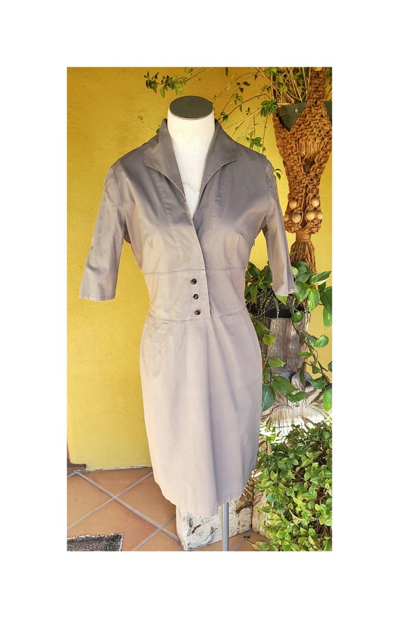 Gray Mad Man Style Dress Vintage Repo Early 00's