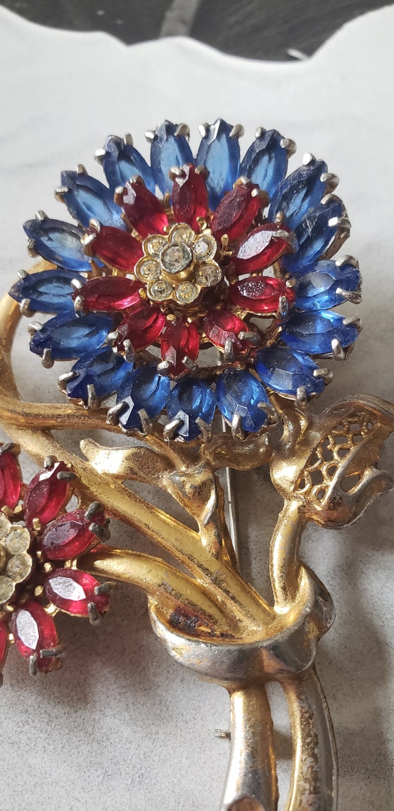 Vintage 1960's Floral Bouquet Brooch/Pin - image 6