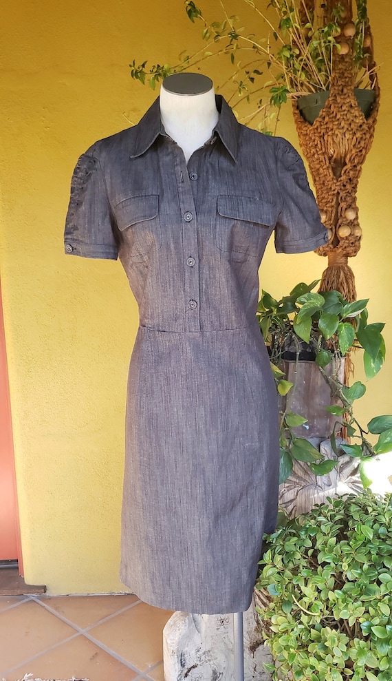 denim dress tencel Eleanor Shirt in Cotton Denim – pregnant dresses known for its softness Colour:Silver Women's Long-Sleeve Sweetheart Mini
