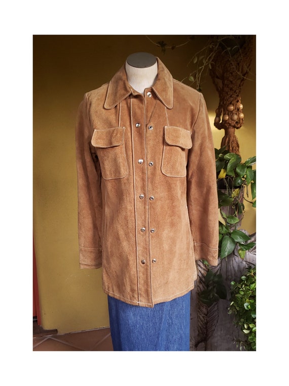 70's Vintage Buck Suede Arsa California Jacket si… - image 1