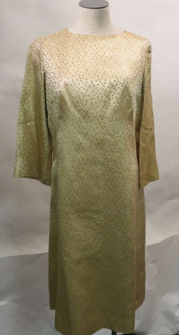 60's Vintage Handmade Gold Cocktail Dress - image 1