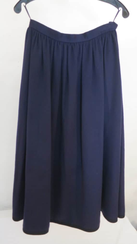 Vintage Saint Laurent Rive Gauche Navy Wool Skirt
