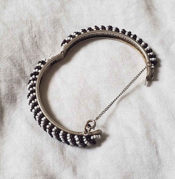 Vintage Miriam Haskell Hinged Beaded Cuff Bracele… - image 7