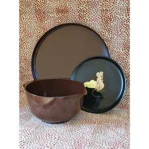 Mid Century Retro Couroc, Rosti & Melamin Serving Trays and Bowl, Hostess Gift, Party Set, Hosting Kitchenware