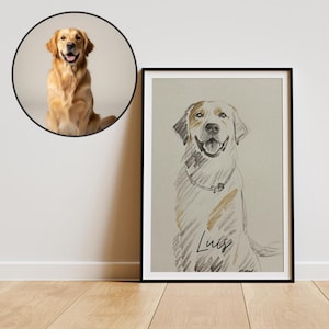 Custom Pet Portrait Digital Art | Dog Cat Memorial Gift Personalized Animal Painting Commission | Pet Loss Remembrance Wall Art