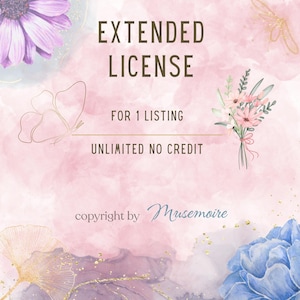 Commercial License for One Design – Extended Use, No Credit Needed – Unlimited Physical Products | Musemoire License