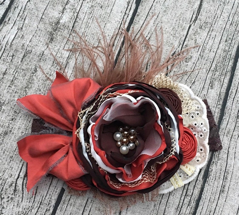 Thanksgiving Fall Couture Flower Headband Cozette Couture