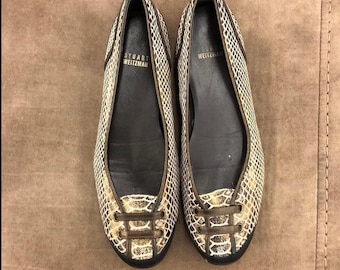 Stuart Weitzman Brown snakeskin leather ballet ballerina flats Whimsygoth Gorp Grunge Streetwear Emo Classy Sporty Preppy Round Toe Sz 7.5