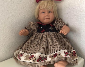 Vintage Pat Secrist Mylo Doll 22" Lifelike Reborn Baby Blonde Hair Blue Eyes Pigtails 1993