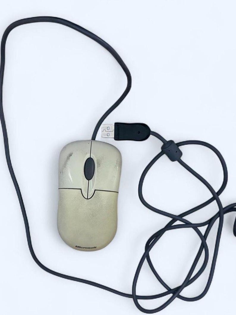 Microsoft Basic Optische Maus mit Scrollrad, PS/2-Anschluss, kabelgebunden für PC, Mac und USB Bild 1