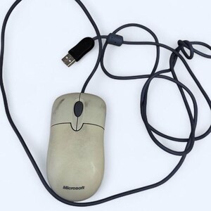 Microsoft Basic Optische Maus mit Scrollrad, PS/2-Anschluss, kabelgebunden für PC, Mac und USB Bild 2