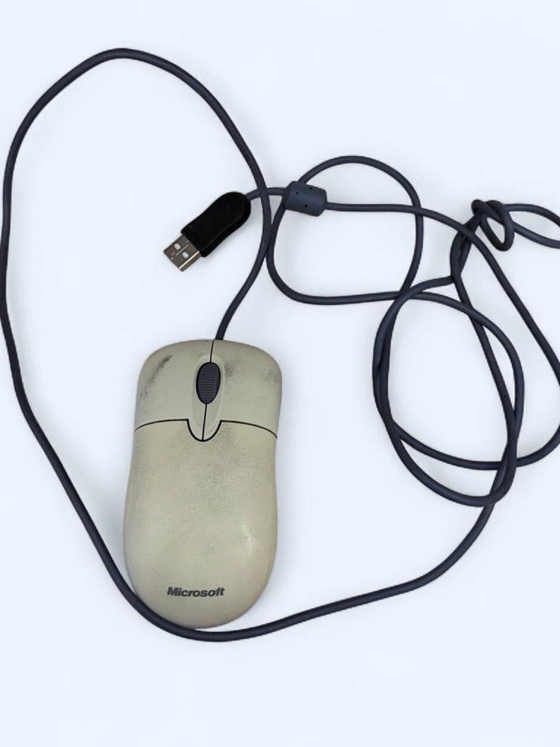 Microsoft Basic Optische Maus mit Scrollrad, PS/2-Anschluss, kabelgebunden für PC, Mac und USB Bild 2