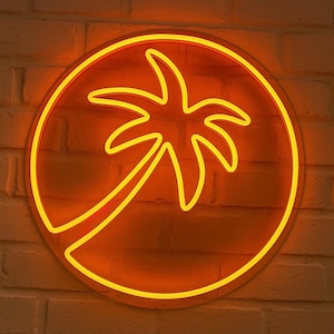 Tropical Palm Tree Neon Sign – Beach Vibes Wall Light