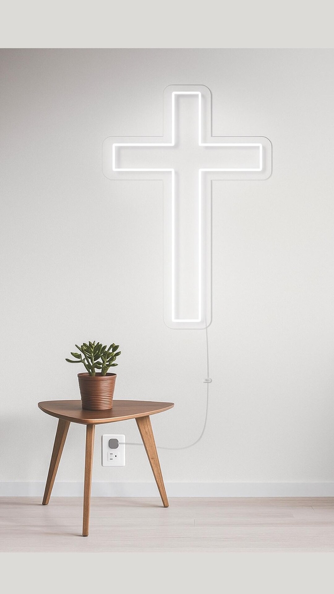 LED Neon Cross Sign: Modern Christian Wall Decor - Etsy