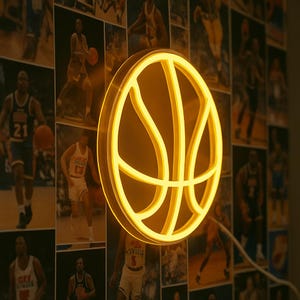 Basketball LED Neon Sign: Custom Wall Decor, Sport Gift