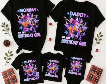 Custom Huntrix Birthday Girl Shirt,Custom Family Birthday Shirt,Personalized Kpop Demon Hunter Birthday Tee,Gift for Huntrix fan,Huntrix tee