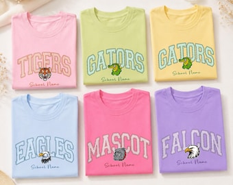 Custom School Mascot Spirit Shirt,Personalized Football Game Day Shirt,Team Pride Tee,Varsity Stripe Shirt,School Spirit Wear,Sport Fan Gift