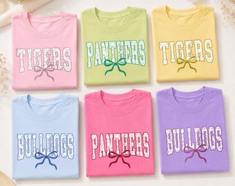 Camiseta personalizada con la mascota del profesor para la vuelta al cole, camiseta con el nombre del equipo personalizado, ropa deportiva estilo universitario, regalo para el día del partido, conjunto para la concentración estudiantil.