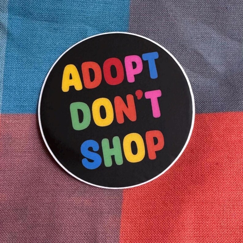 ADOPTEREN NIET SHOP | Ronde matte sticker van 4,5 cm afbeelding 8