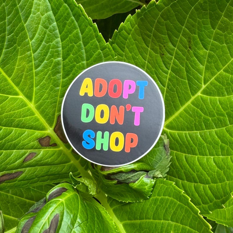 ADOPTEREN NIET SHOP | Ronde matte sticker van 4,5 cm afbeelding 7