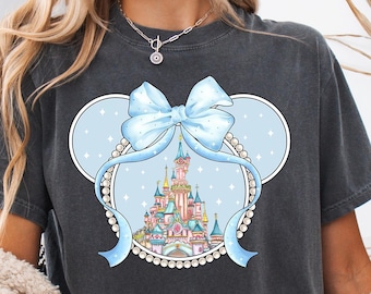 Disney Magical Castle Comfort Colors Shirt, Magic Kingdom Blue Coquette Shirt, Disney Castle Fairytale Shirt, Disneyworld Family Trip