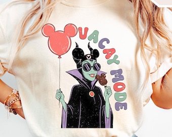 Maleficent Vacay Mode Comfort Colors Shirt, Funny Disney Villains T-shirt, Disneyworld Wdw Tee, Funny Disney Outfit, Disney Family Trip Tee