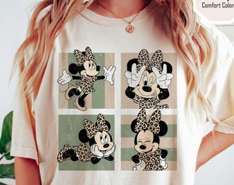 Retro Safari Minnie Mouse Comfort Colors Shirt, Leopard Minnie Mouse Shirt, Animal Kingdom Shirt, Minnie Mouse Shirt, Disney Safari Shirt