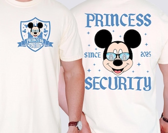 Two sided Comfort Colors Retro Disneyland Dad Shirt, Mickey Mouse Princess Security, Disney father shirt, Father's day gift Disney shirt
