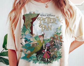 Vintage Walt Disney Peter Pan Comfort Colors Shirt, Vintage Disney Shirt, Disneyland Family Trip 2025 Shirts, Disneyworld Shirt