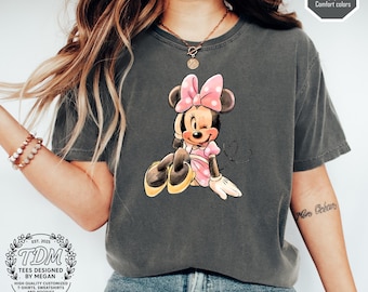 Disney Classic Minnie Mouse Shirt Retro Minnie T-Shirt for Disneyland Trip, Disneyland Holiday Family Matching Shirt, Disney Minnie Gift Tee