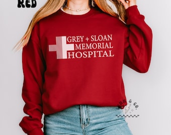 Grey Sloan Memorial Hospital Crewneck | Greys Anatomy Sweatshirt | Meredith Grey | Medical Drama Fan Pullover | Gildan Crewneck