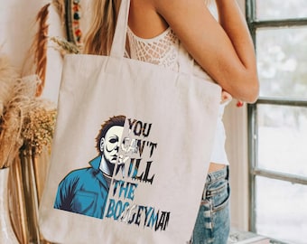 Boogey Man Tote Bag | Scary Character Canvas Bag | Cute Horror Loving Gift | Eco-Friendly Reusable Tote | Gift for Her | Gift for Him