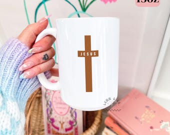 Jesus Cross Coffee Mug | Christian Ceramic Drinkware